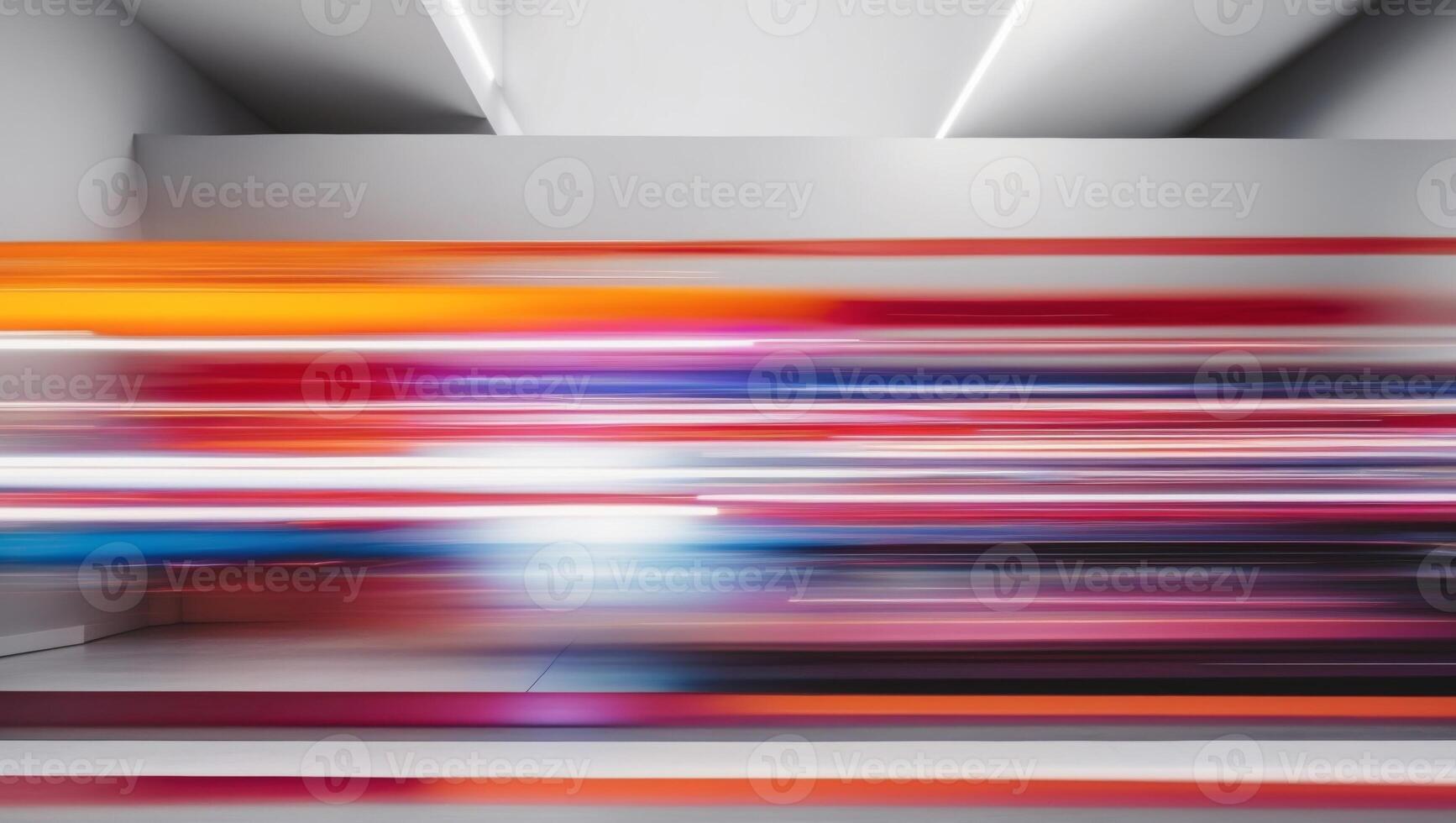 Abstract motion blur of a moving car in a room photo