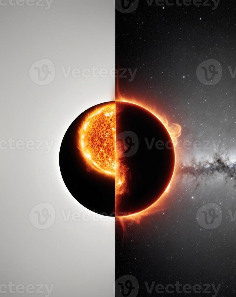 The sun and the milky way are shown in this image photo