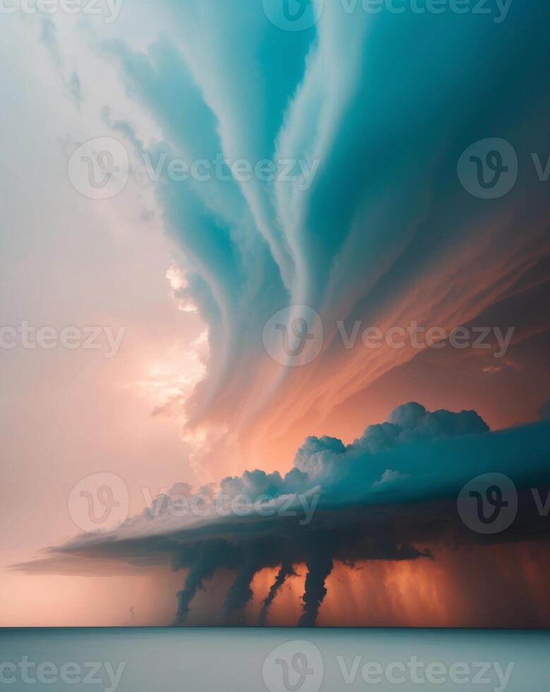 A large cloud is seen over the ocean photo