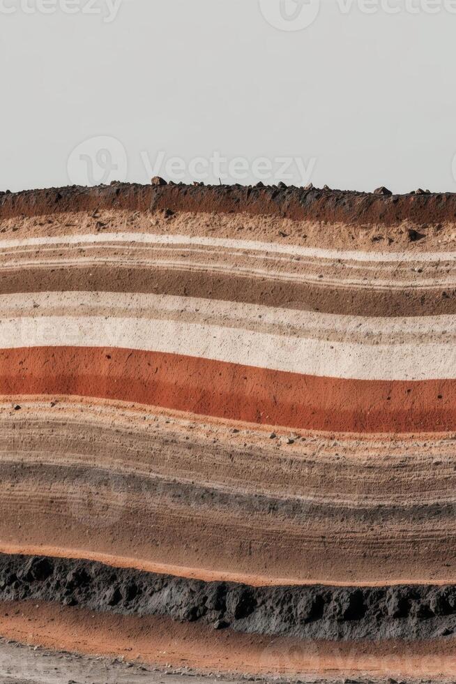 A large pile of dirt with different colors photo
