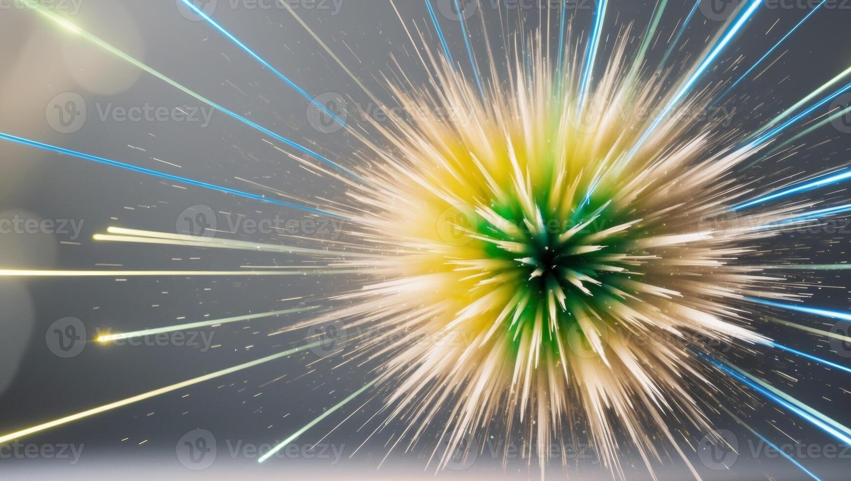 A colorful explosion with bright sparks photo