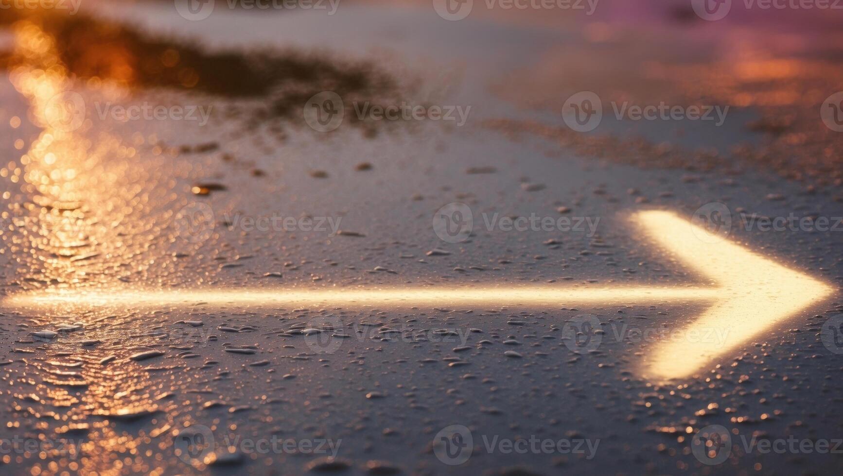 An arrow pointing in the direction of a road photo