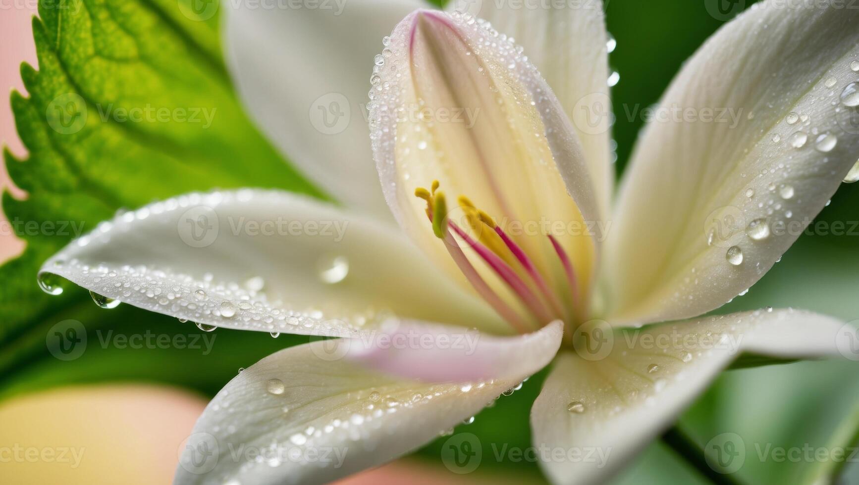 White flower with water droplets on it photo