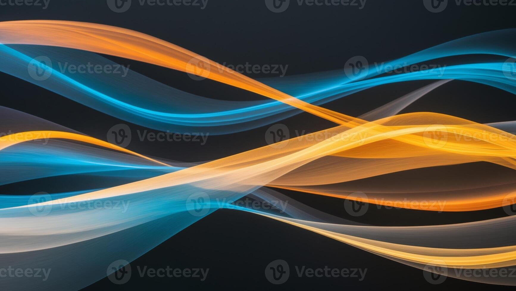 Abstract background with orange and blue waves photo