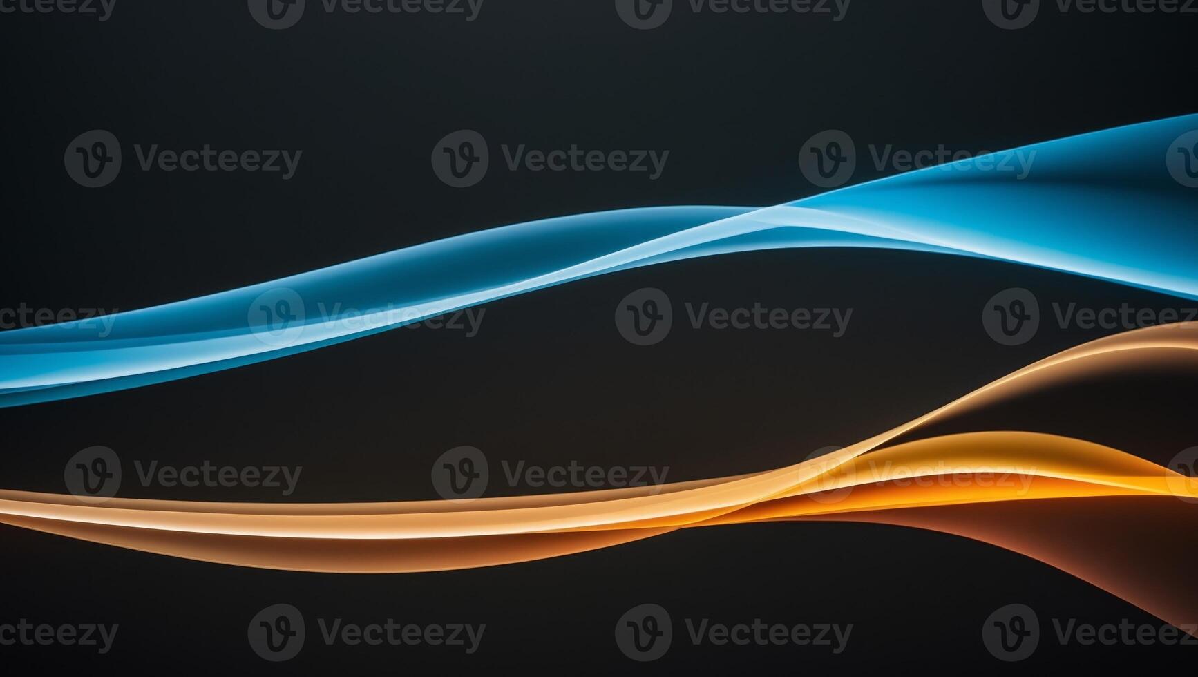 Abstract background with orange and blue waves photo
