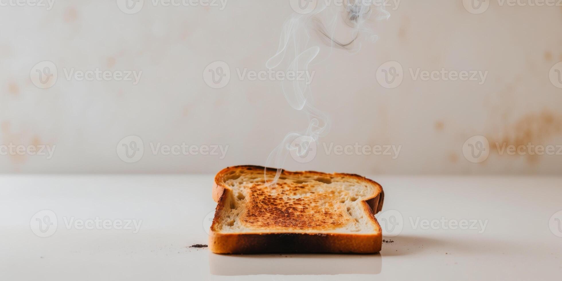 A piece of toast with smoke coming out of it photo