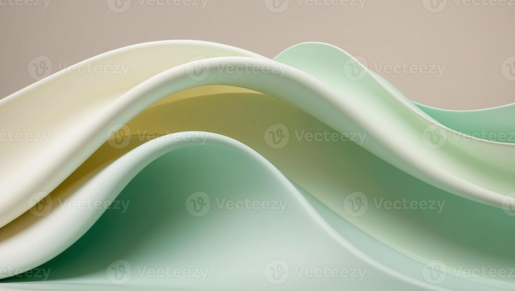 Abstract background of green and white waves photo