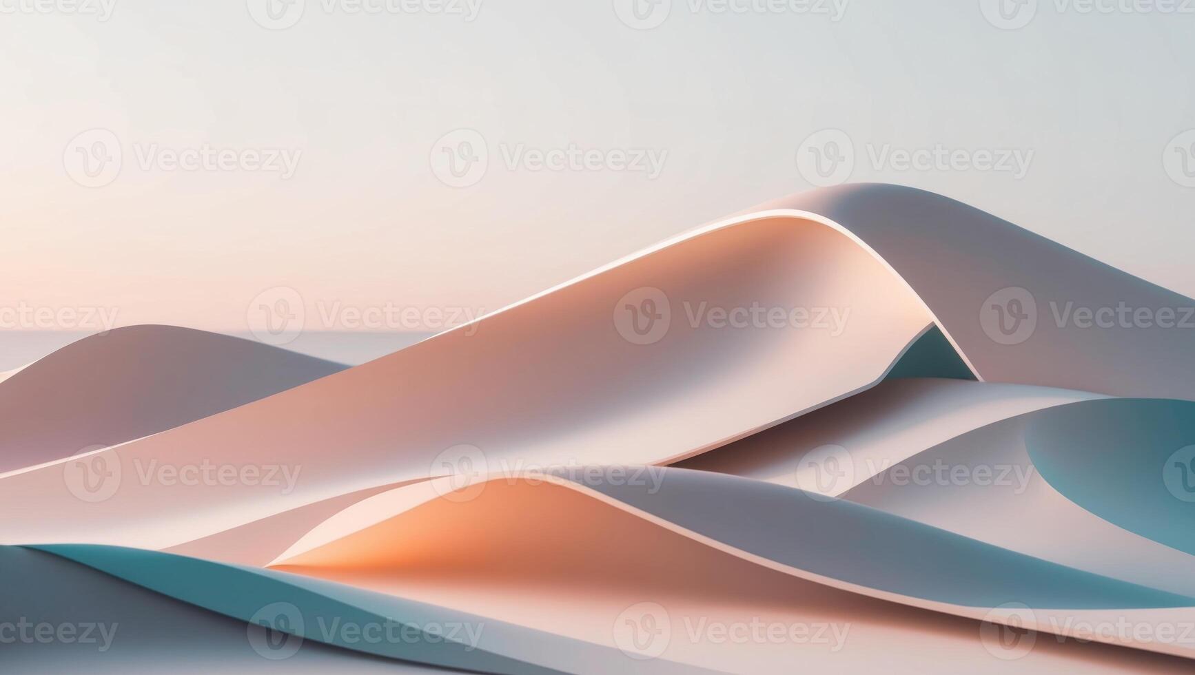 3d rendering of a mountain range with waves photo