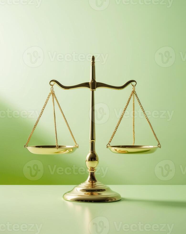 Golden scales on a green background photo