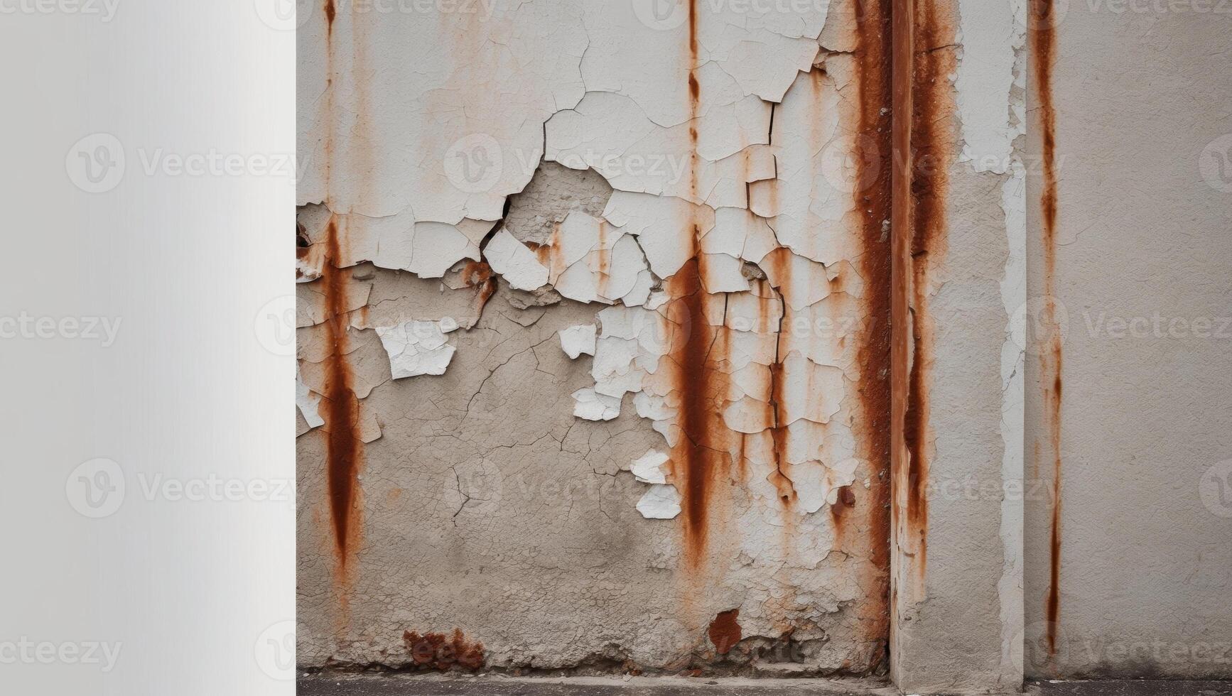 A close up of a wall with rusted paint photo