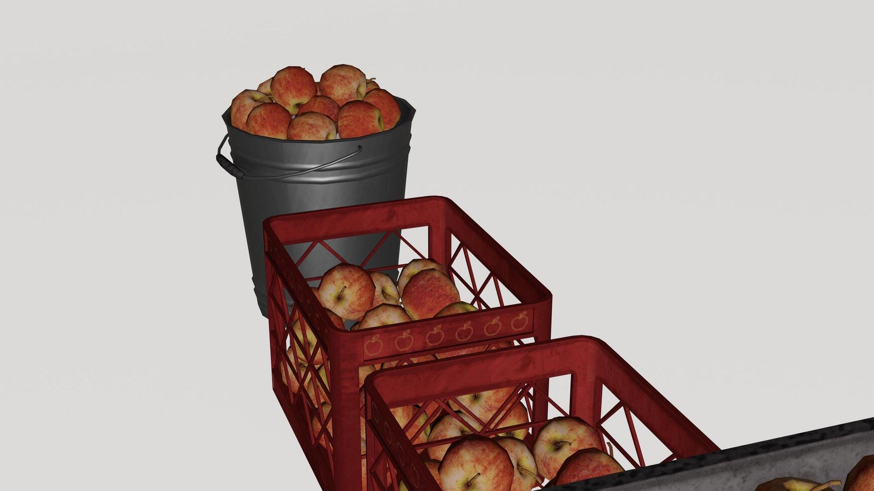 A 3d rendering of a basket full of apples photo