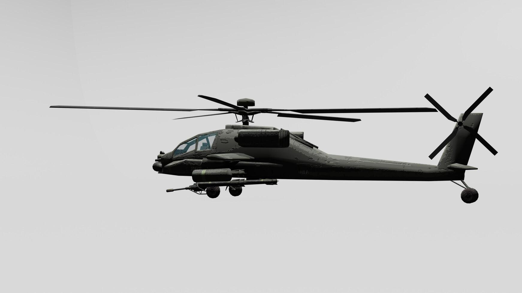 An image of a military helicopter flying in the sky photo