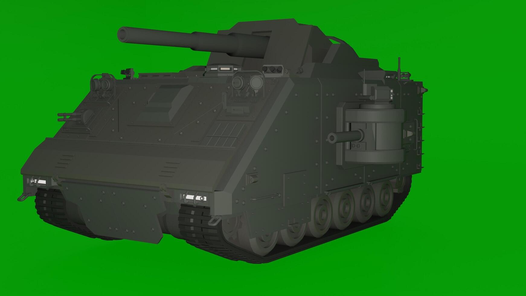 An armored vehicle on a green screen photo