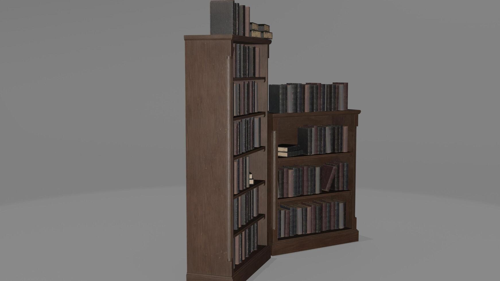 A tall bookcase with several books on it photo