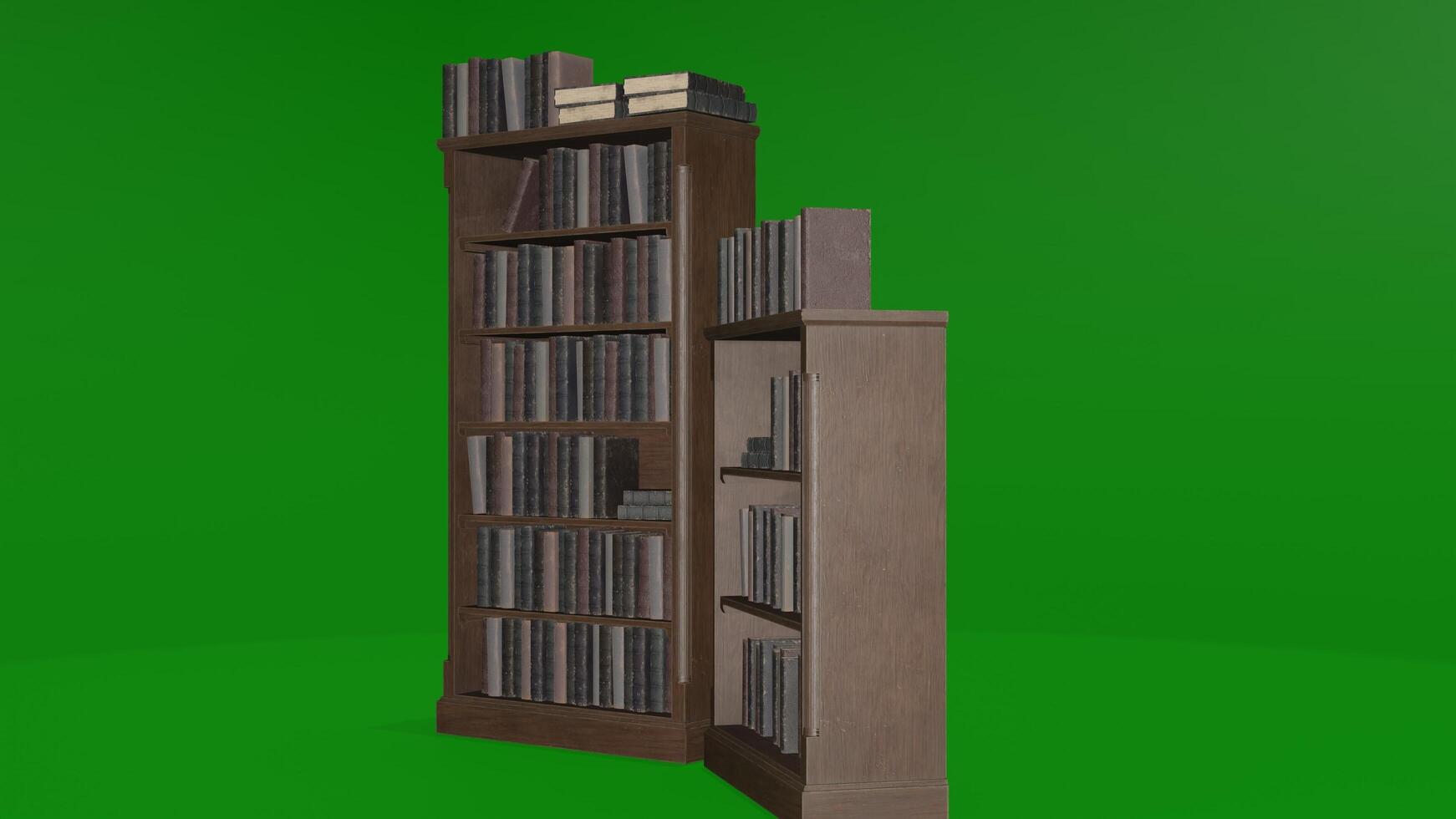 A tall bookcase with books on it photo