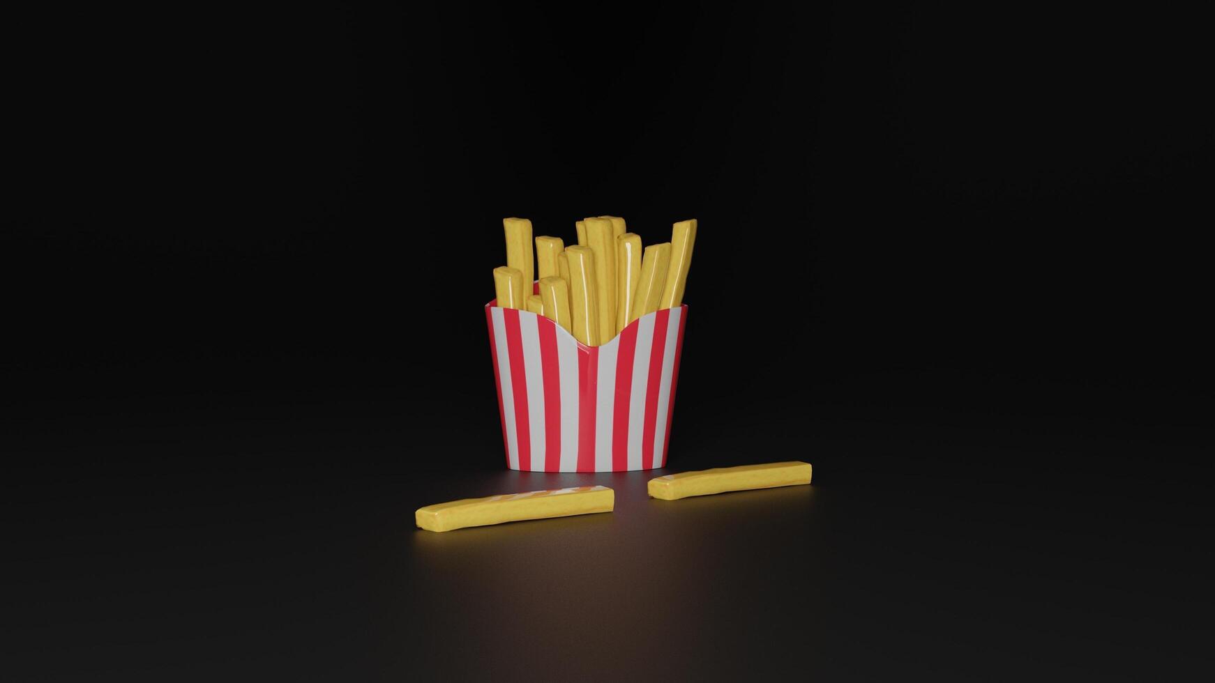 french fries in a paper box photo