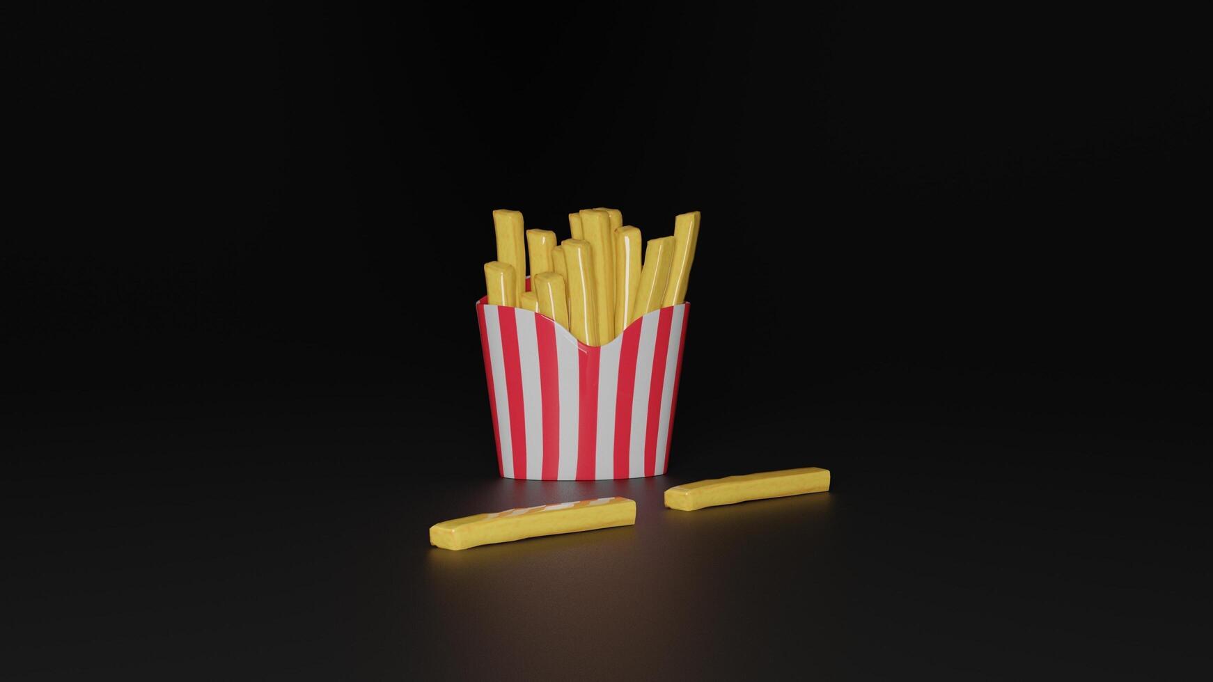 french fries in a paper box photo