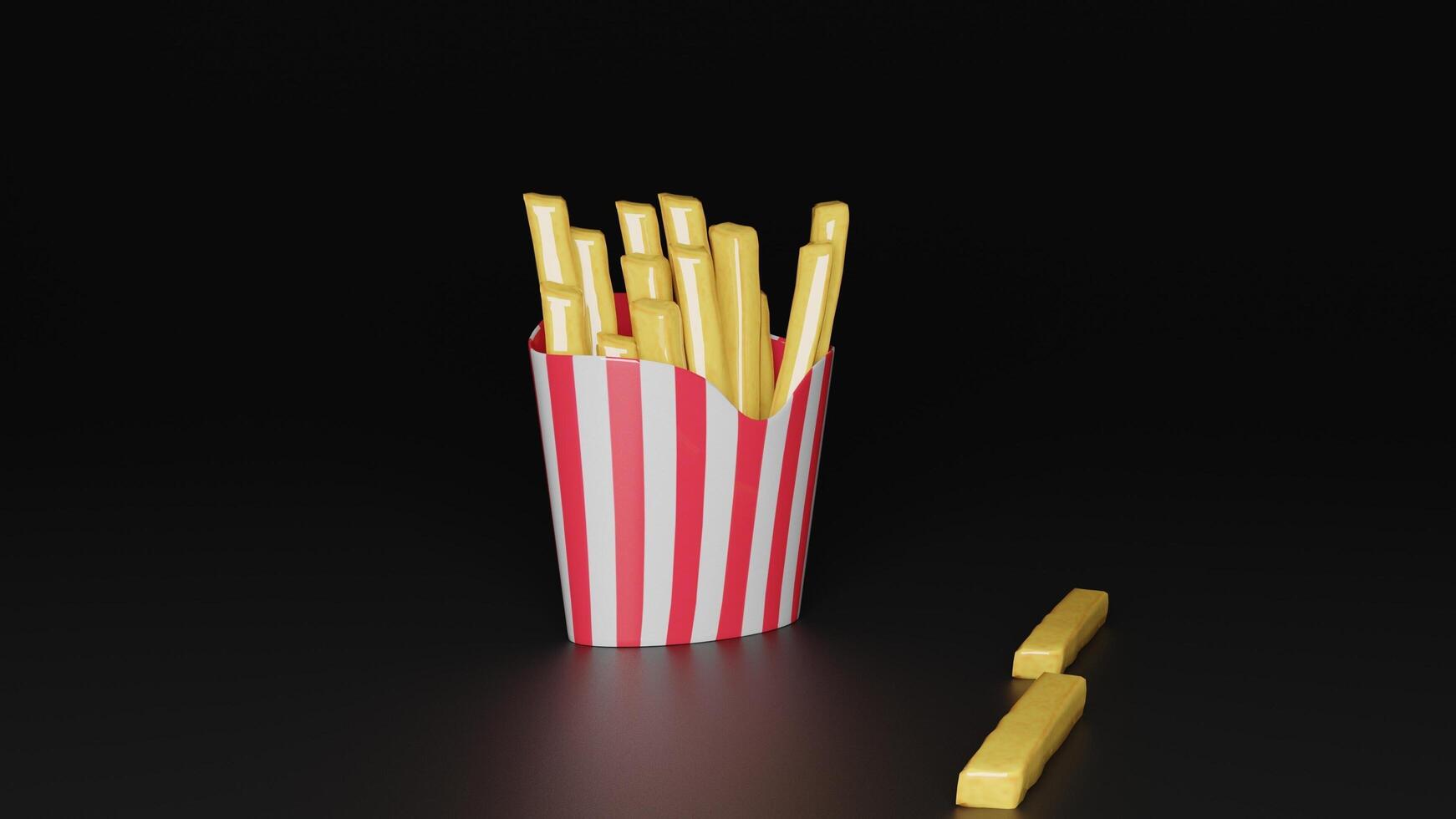 french fries in a paper box photo