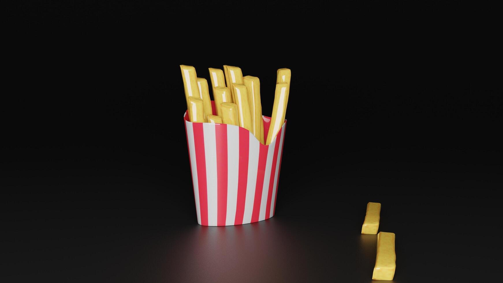 french fries in a paper box photo
