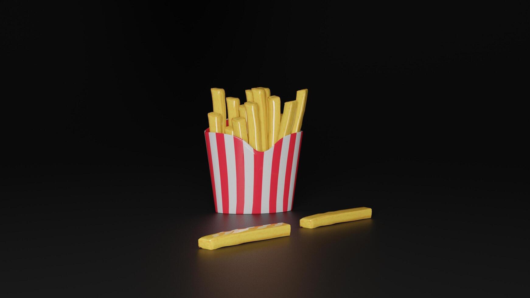 french fries in a paper box photo