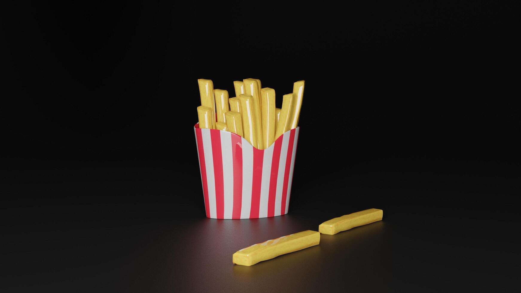 french fries in a paper box photo