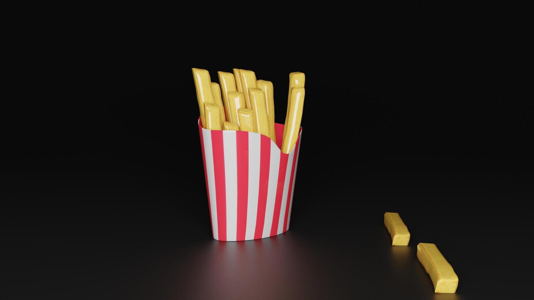 french fries in a paper box photo