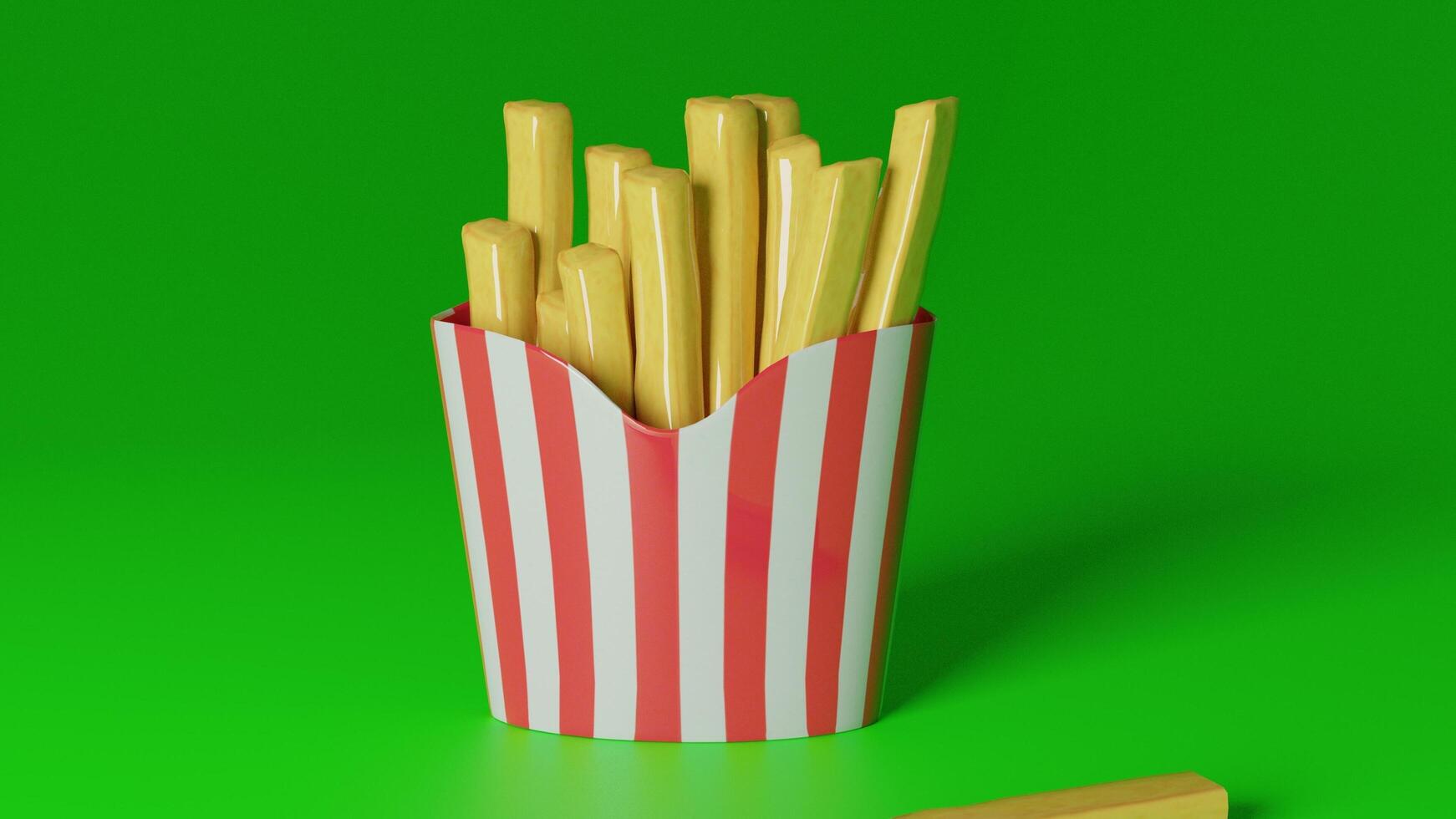 french fries in a paper box photo
