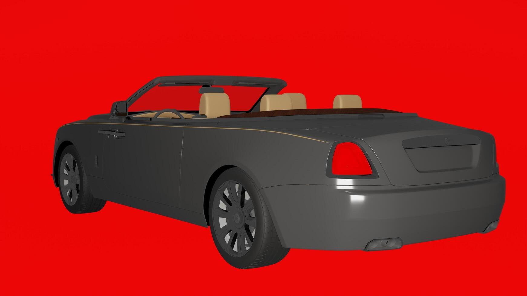 A 3d model of a car on a red background photo