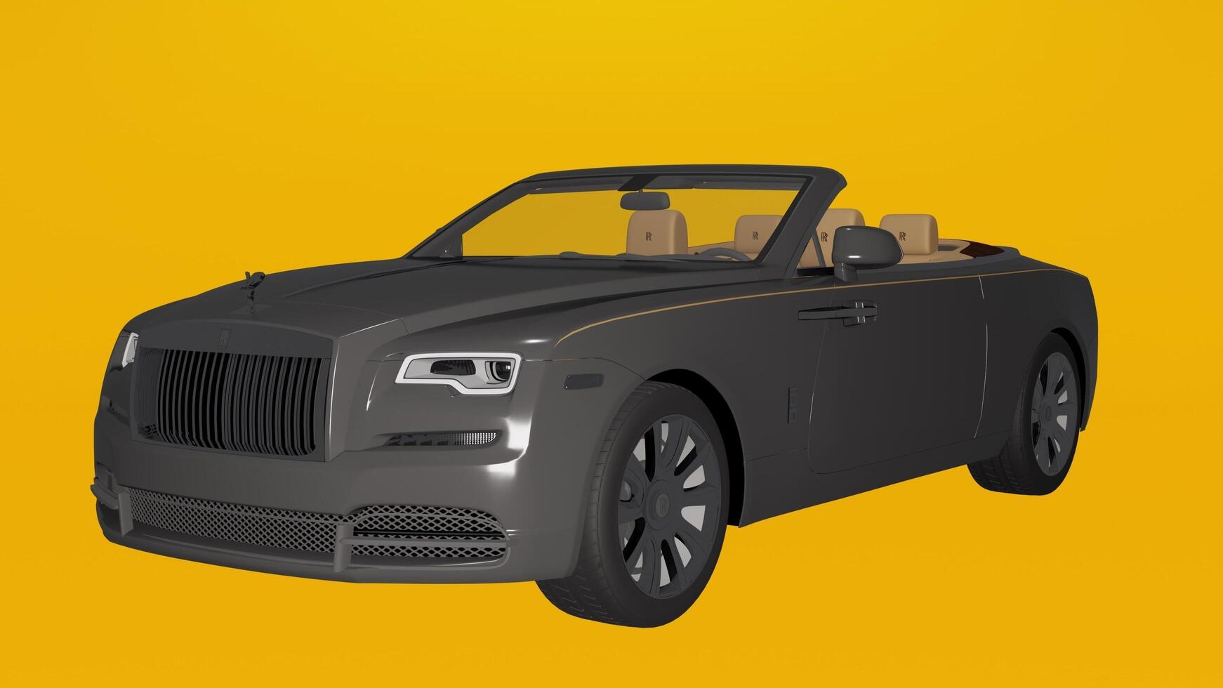 A 3d rendering of a rolls royce convertible photo