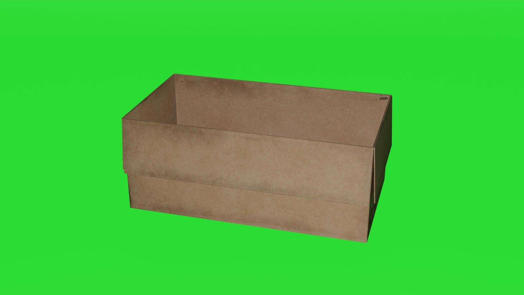 A cardboard box on a green screen photo