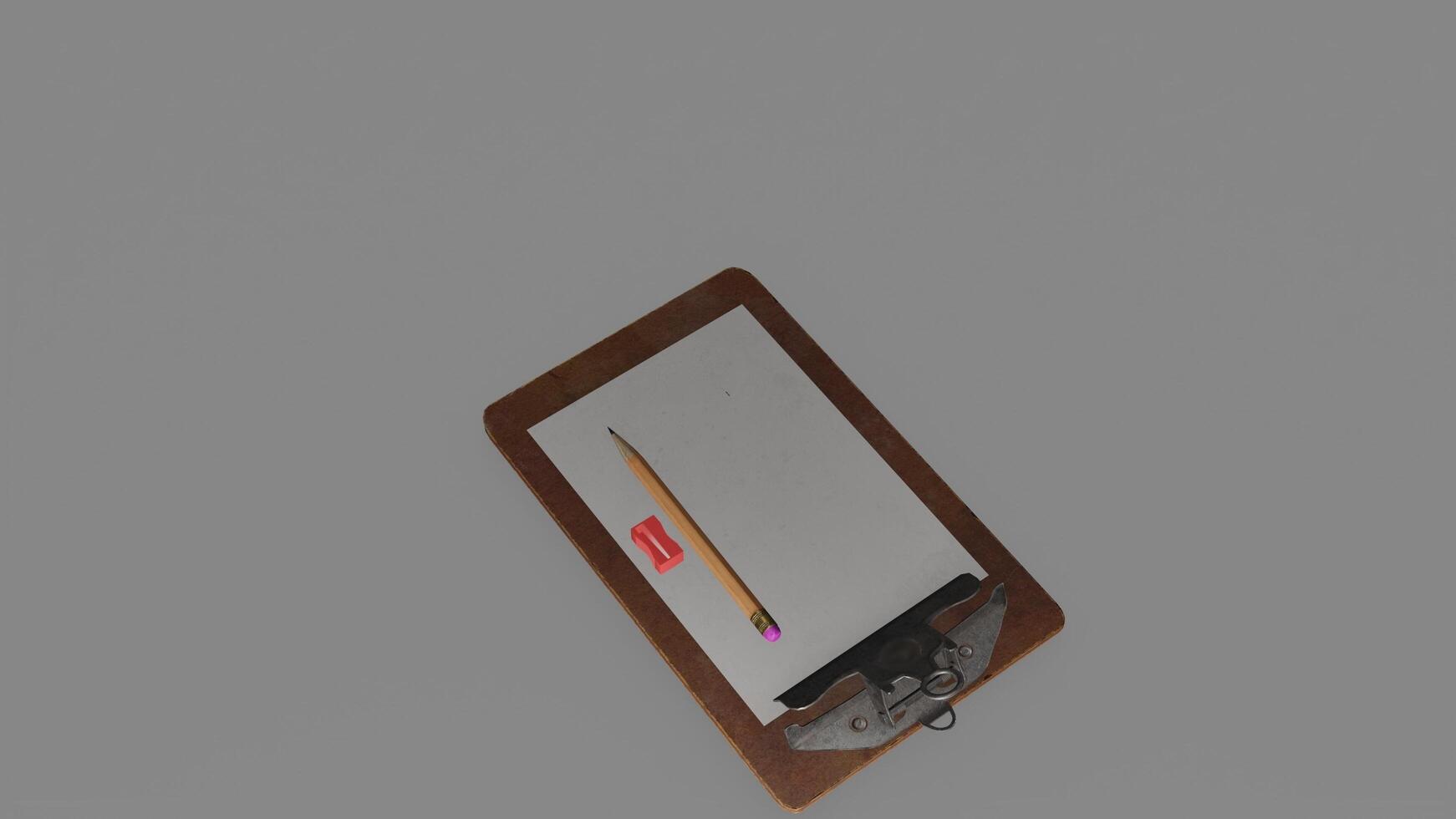 A clipboard with a pencil and pen on it photo