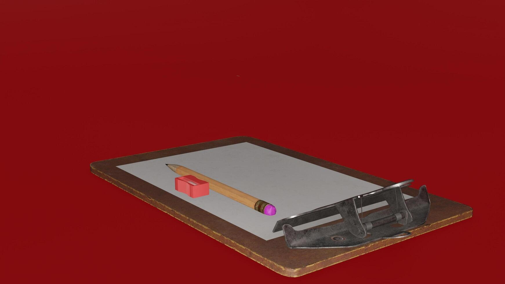 A clipboard with a pen and a pencil on it photo