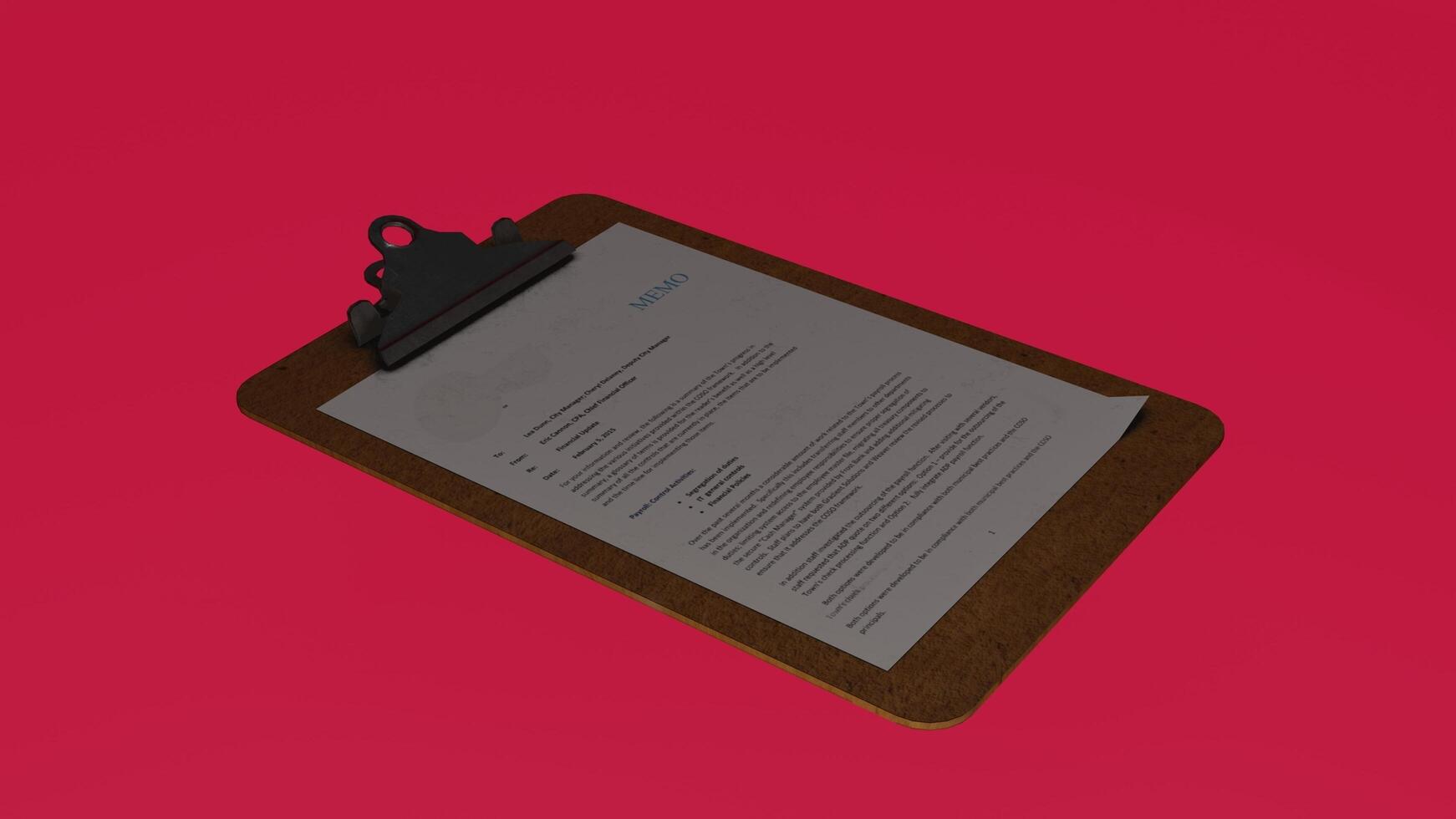 A clipboard with a piece of paper on it photo