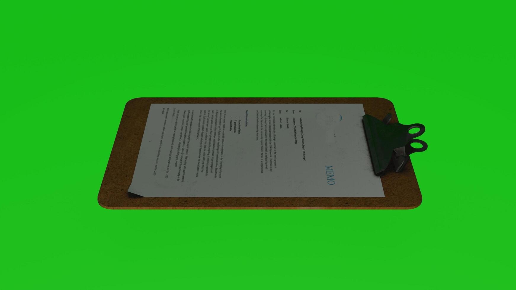 A clipboard with a piece of paper on it photo