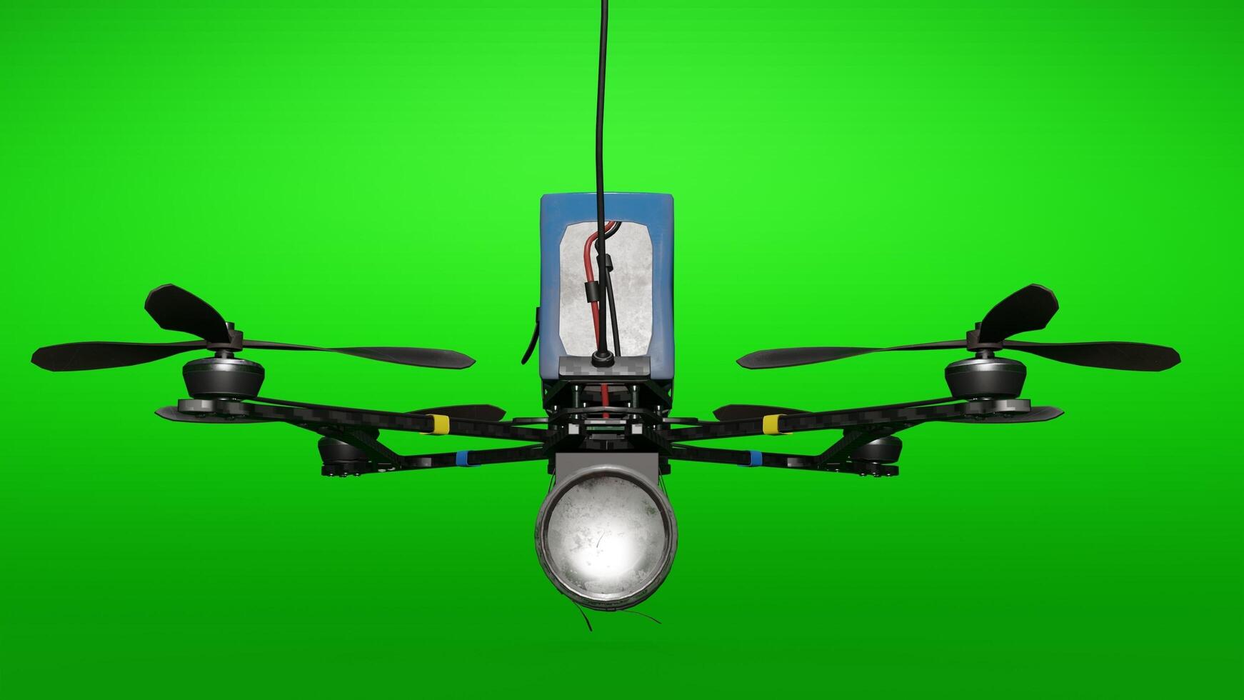 A small drone with propellers on a green screen photo