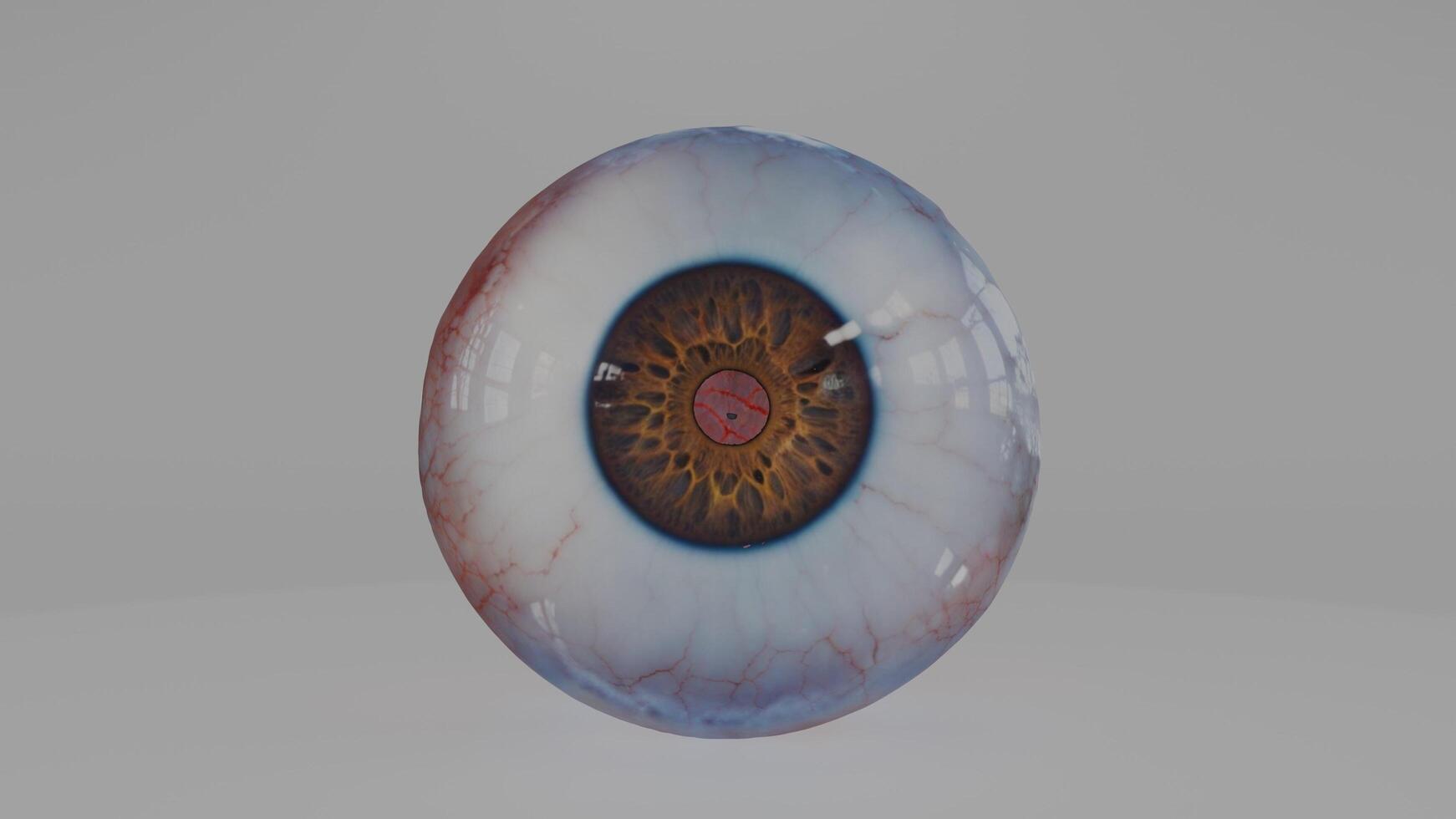 An eye with a red and blue color photo