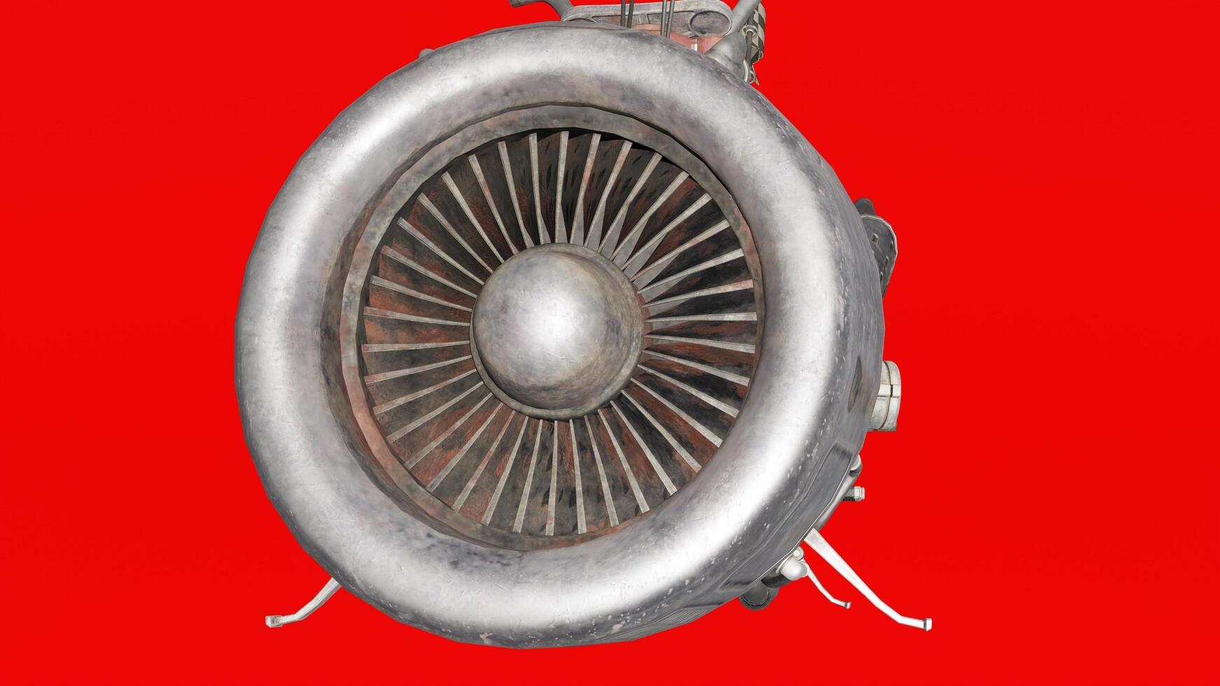 A jet engine on a red background photo