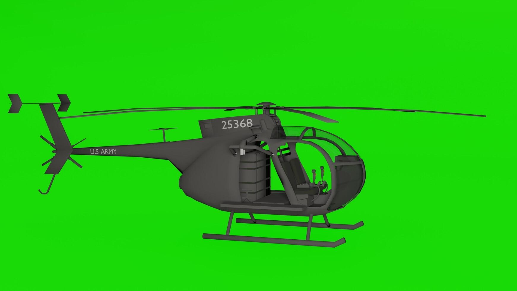A helicopter on a green screen with a green background photo