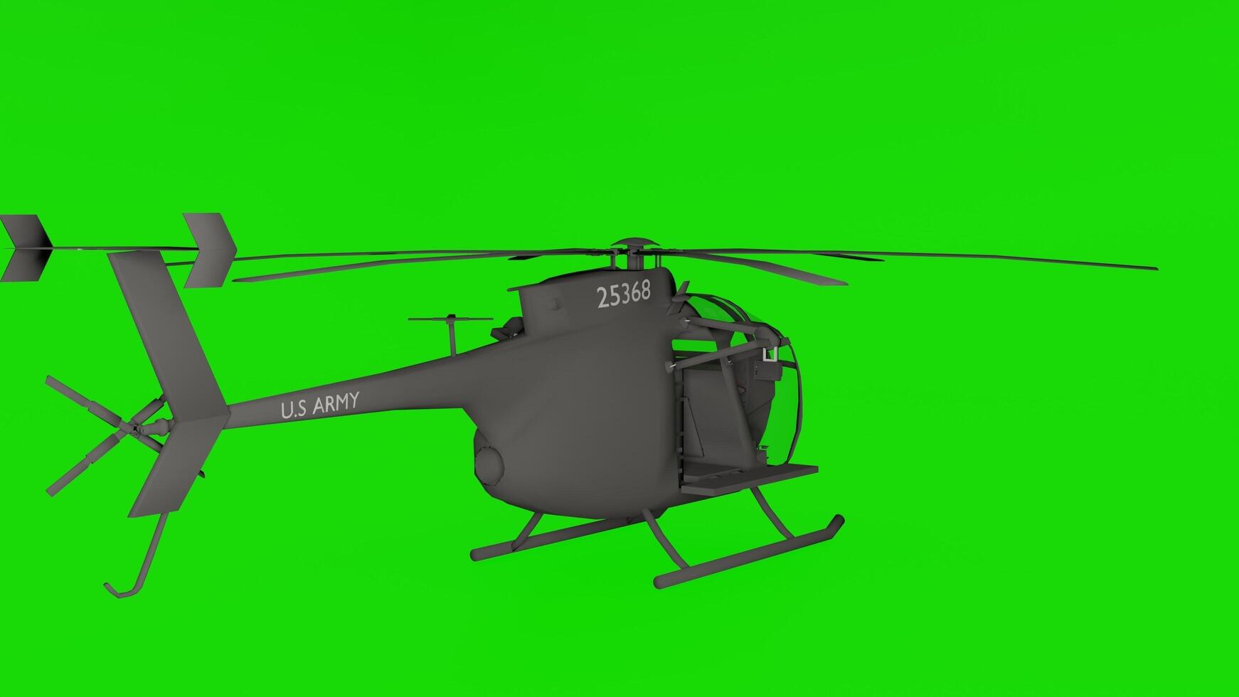 A helicopter flying in the air on a green screen photo