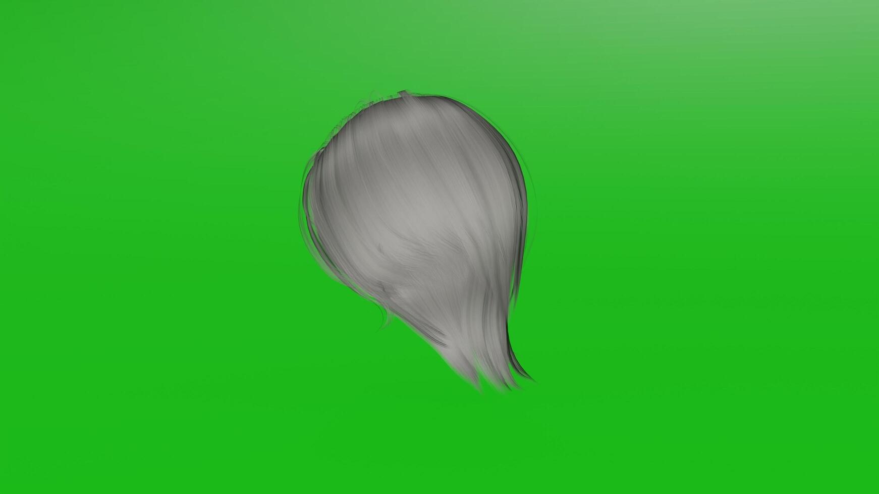 A 3d model of a woman's head on a green screen photo