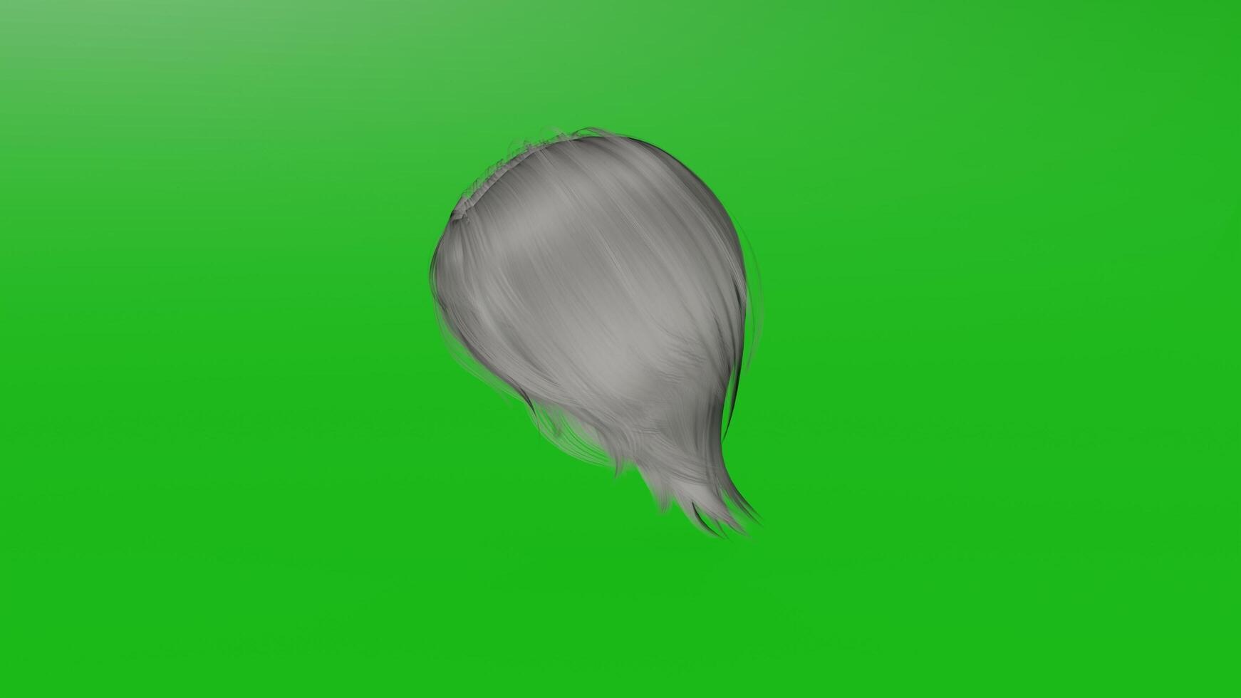 A 3d model of a woman's head on a green screen photo
