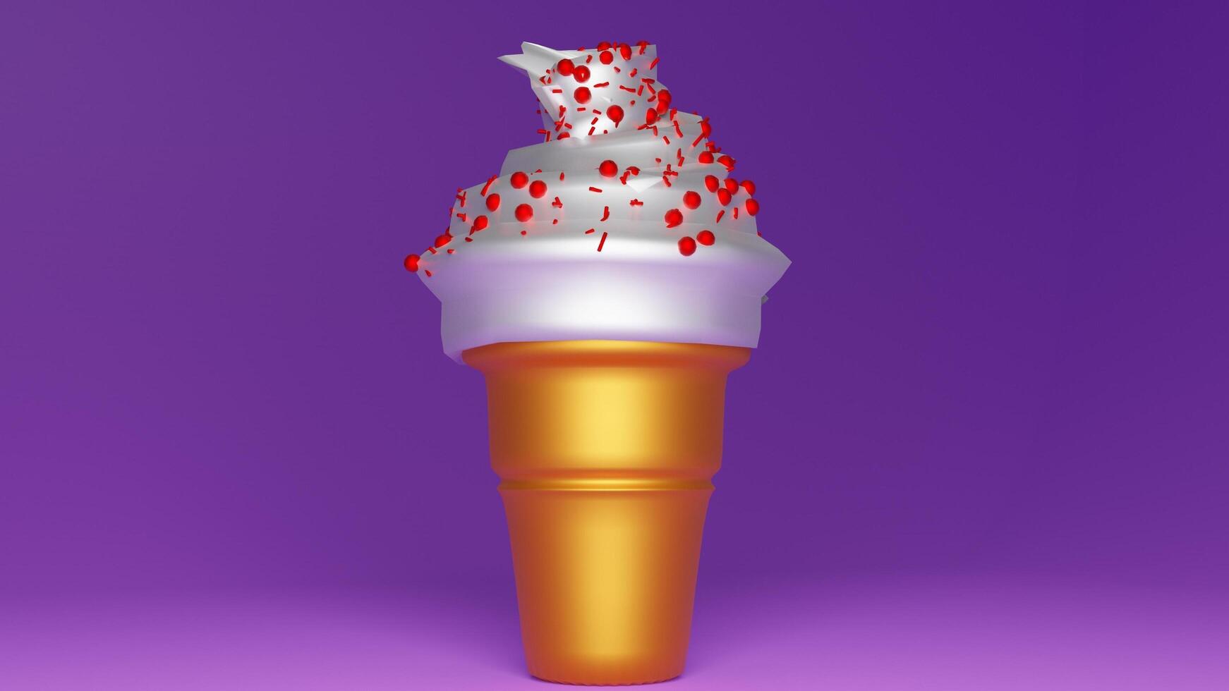 An ice cream cone with blood on it photo