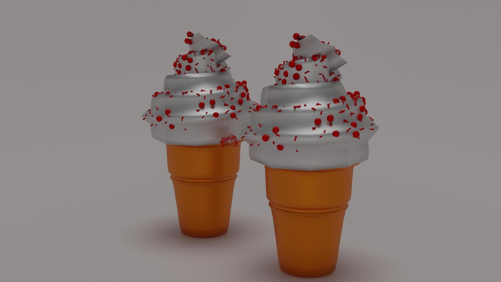 Two ice cream cones with blood splatters on them photo