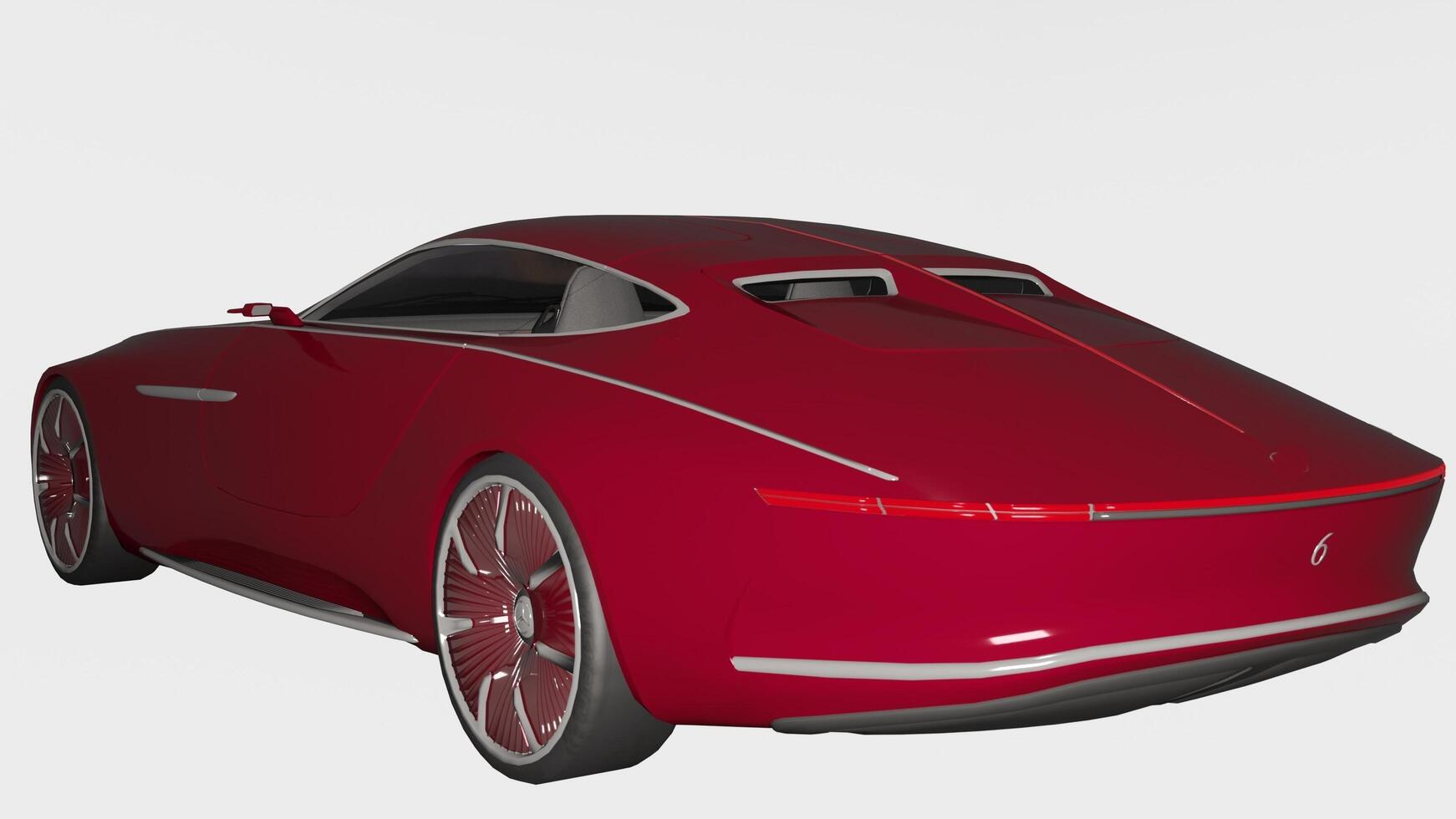 A 3d rendering of a red sports car photo