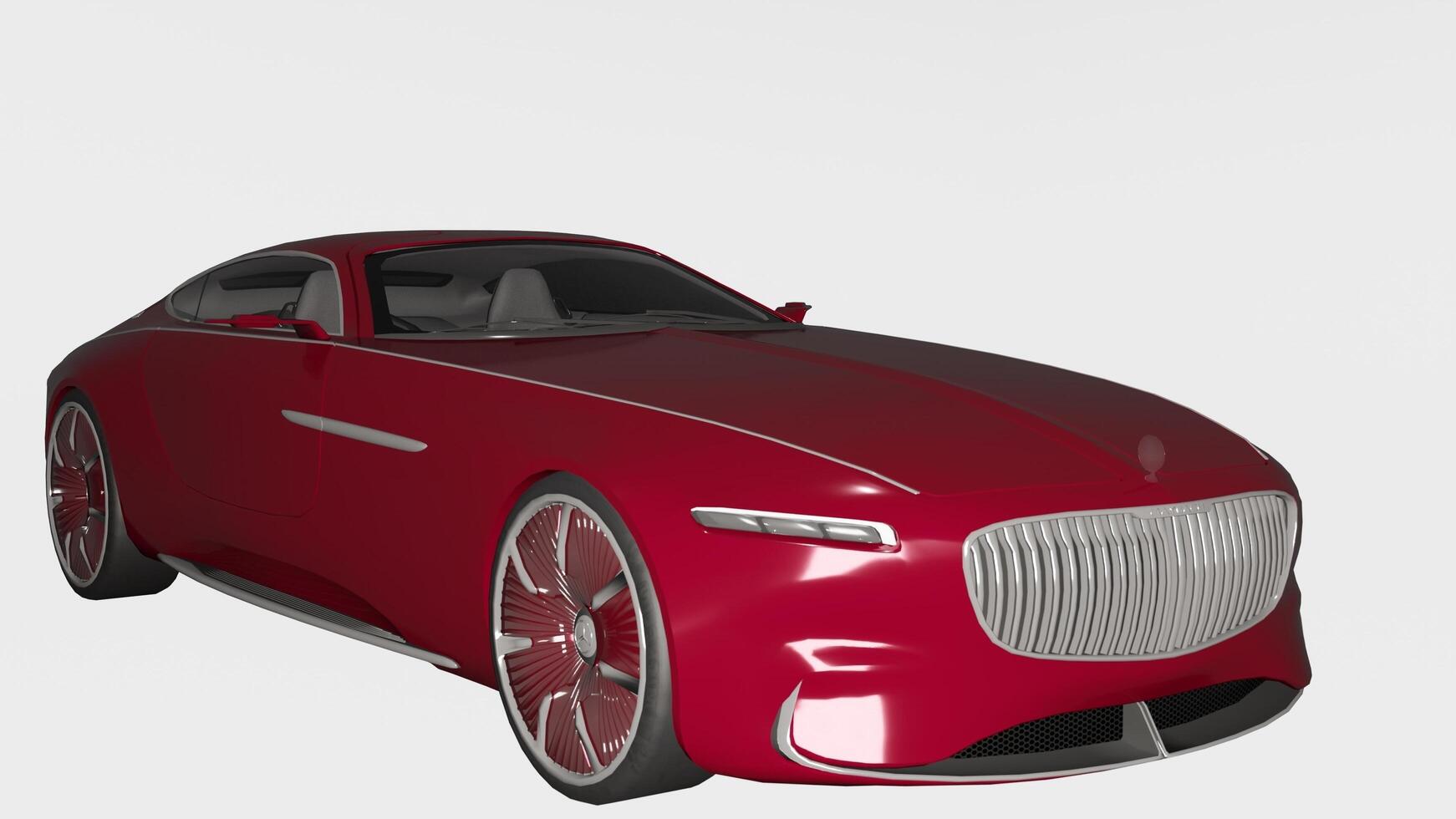 A 3d rendering of a red sports car photo