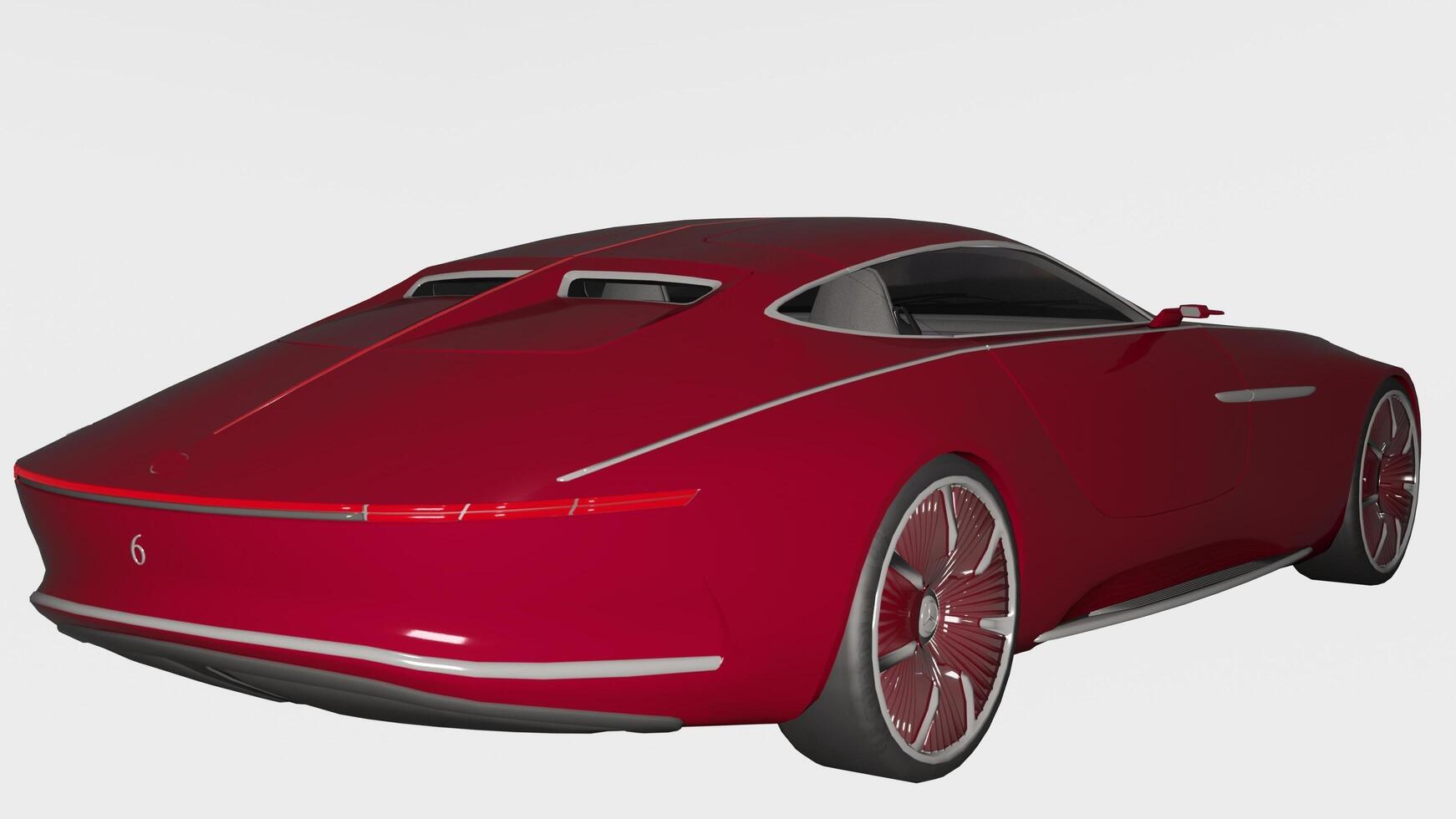 A 3d rendering of a red sports car photo