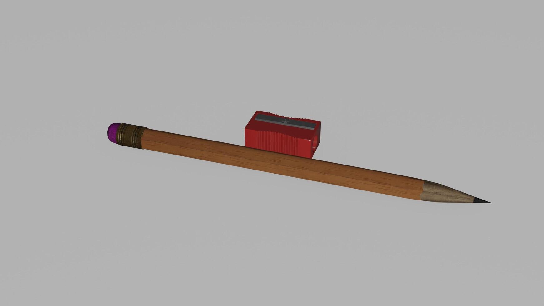 A pencil and a red box on a gray background photo