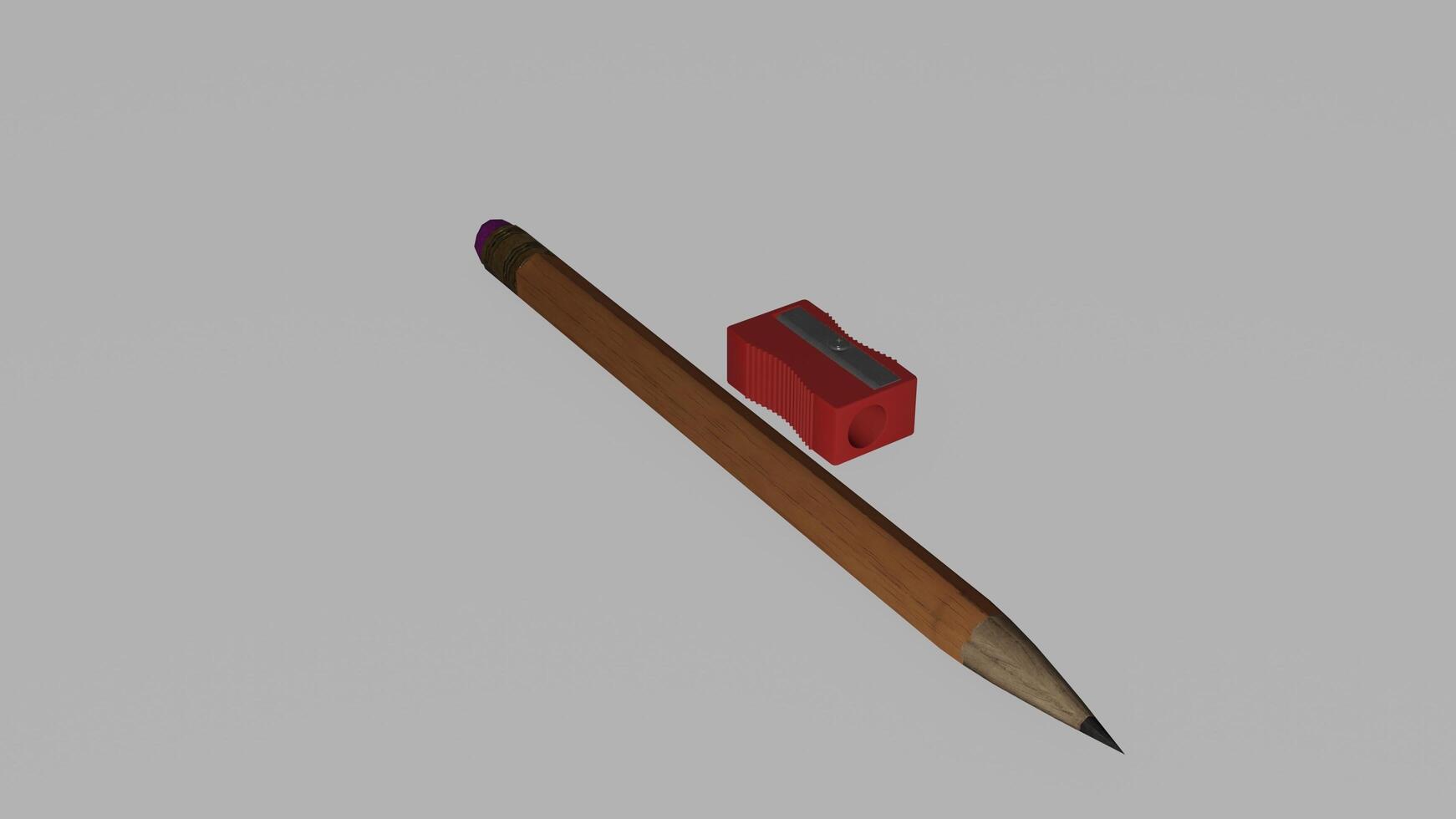 A pencil and a red pencil are on a gray surface photo