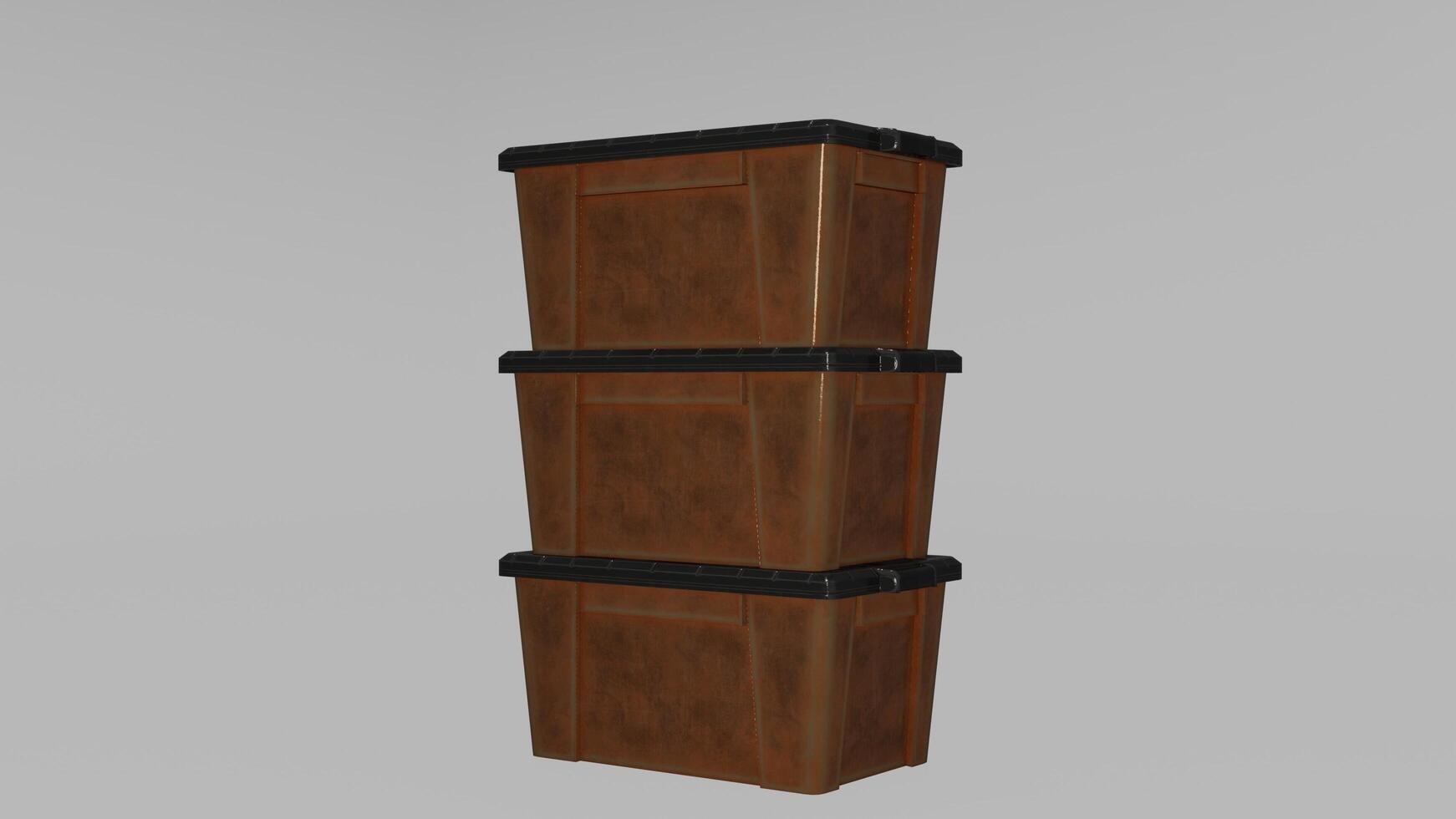 Three wooden boxes stacked on top of each other photo