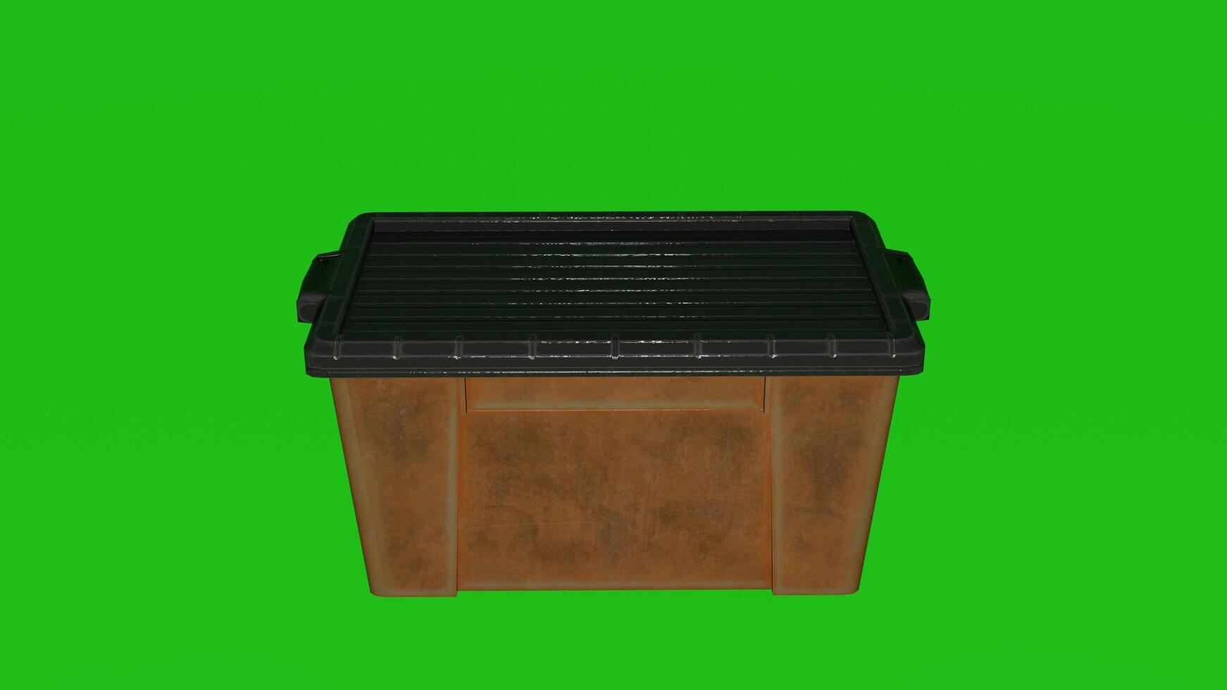 A trash can on a green screen photo